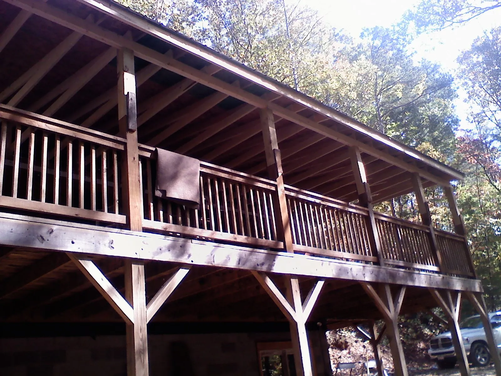 Timber framing under a new elevated porch and deck — Roof Leak Repair in Bertha by Roofing Brothers